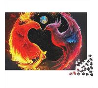 Fenice di Fuoco Puzzle 1000 Pezzi Carta Adulti Fenice Blu Notte Gioco di Puzzle 1000 Pezzi Relax Famiglia Regalo 70x50cm/1000pcs