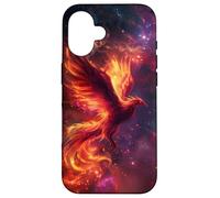 Fenice e fuoco in fiamme con ali infuocate durante Custodia per iPhone 16