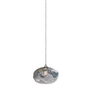 FENICE-F Lampadario a sospensione in vetro 1 luce colore fumè aggancio cromo attacco G9 senza base