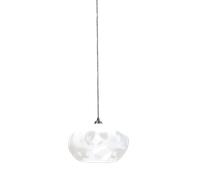 FENICE-LG Lampadario a sospensione in vetro 1 luce satinato aggancio cromo attacco G9 senza base