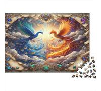 Fenice Mitica Puzzle 1000 Pezzi Carta Puzzle per Adulti Cielo Magico e Fuoco Gioco di Puzzle 1000 Pezzi Relax Decorazione Casa Regalo Famiglia 38x26cm/1000pcs
