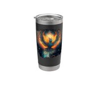 Fenice ornata e mistica in aumento Bicchiere termico in acciaio inox doppia parete