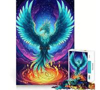 Fenice turchese che risorge dalle fiamme - Puzzle da 1000 pezzi per adolescenti - Gioco di esercizi mentali - Tempo di condivisione - Taglio di precisione - Pezzo da collezione 38x26cm