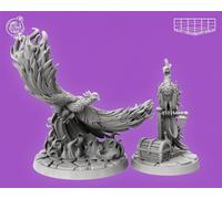 Fenici Miniatura Set Uccello Fuoco Accompagnatore Figura per Ttrpgs Come D 5e