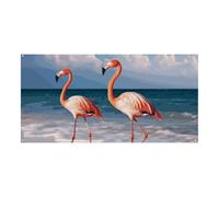 Fenicottero che cammina sulla spiaggia, grande striscione per feste, da appendere alla parete, sfondo per feste di compleanno, per Capodanno, laurea, matrimonio, festa di compleanno, decorazione, 180