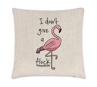 Fenicottero i Don'T Give A Flock Lino Cuscino Cover - Divertente Grezzo Animale