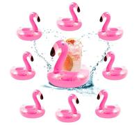 Fenicottero Portabibite Gonfiabile da Piscina Porta Bevande Gonfiabile Galleggiante 8 Pezzi Sottobicchiere Bambini Giocattolo da Bagno per Lattine di Birra, Bicchieri da Succo di Frutta