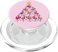 Fenicottero rosa albero di Natale Babbo Natale Squad Luci natalizie PopSockets PopGrip per MagSafe