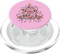 Fenicottero rosa albero di Natale Babbo Natale Squad Luci natalizie PopSockets PopGrip per MagSafe