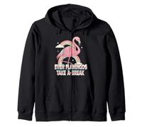 Fenicottero rosa - Design Uccello Messaggio Zen Break Rilassamento Felpa con Cappuccio