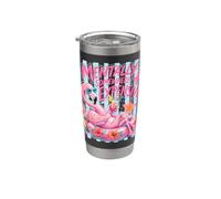 Fenicottero rosa estate mentalmente da qualche parte costoso strisce Bicchiere termico in acciaio inox doppia parete