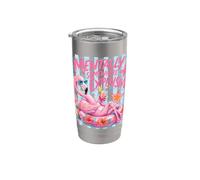 Fenicottero rosa estate mentalmente da qualche parte costoso strisce Bicchiere termico in acciaio inox doppia parete