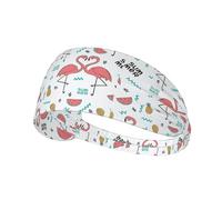Fenicottero rosa, fascia elastica per capelli, compatibile con casco, per attività all'aperto, escursionismo, ciclismo, corsa, allenamento