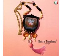 fenicottero rosa pendente cristalli gioiello da donna collana pendaglio ciondolo