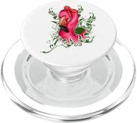 Fenicottero tropicale con fiocco floreale rosa uccello arte PopSockets PopGrip per MagSafe