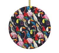Fenicottero Tropicale Wildlife Ornamenti Ornamenti Rotondi Personalizzare Ornamenti Per Albero Di Natale Decorazioni Suppliesnts