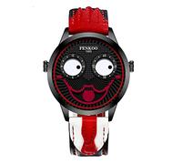 FENKOO JOKER Orologio da uomo Luxury Fun Clown Orologi da uomo Moda impermeabile da polso da uomo Relogio Masculino (Colore : Rosso)