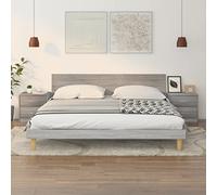 FENLAX Comodino Multiuso Armadietto Laterale 2 pz Tavolino da Letto Stand per Telefono Tavolini da Divano Mobile per Camera da Letto Design Tendenza e Pratico Grigio Sonoma 40x30x40 cm