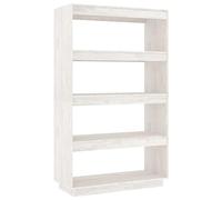FENLAX Libreria in legno con 4 ampi scomparti per ufficio, scaffalatura laterale, divisorio alto, bianco, 80 x 35 x 135 cm