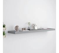 FENLAX Mensola sospesa da parete, per cucina, ufficio, bagno, camera da letto, soggiorno, lavanderia, 120 x 23,5 x 3,8 cm, grigio