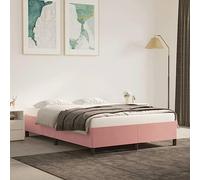 FENLAX Telaio del Letto Base del Letto Velluto Giroletto Moderno Letti a Piattaforma Mobili per Camera da Letto Design Elegante e Senza Tempo Rosa 203x143x35 cm