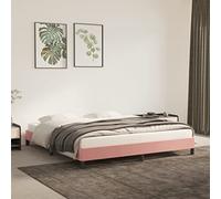 FENLAX Telaio del Letto Base del Letto Velluto Giroletto Moderno Letti a Piattaforma Mobili per Camera da Letto Design Elegante e Senza Tempo Rosa 203x183x25 cm
