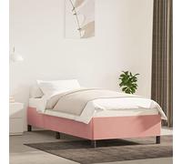 FENLAX Telaio del Letto Base del Letto Velluto Giroletto Moderno Letti a Piattaforma Mobili per Camera da Letto Design Elegante e Senza Tempo Rosa 193x93x35 cm