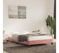 FENLAX Telaio del Letto Base del Letto Velluto Giroletto Moderno Letti a Piattaforma Mobili per Camera da Letto Design Elegante e Senza Tempo Rosa 203x123x25 cm