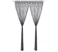 FENLAX Tenda macramè antracite, 140 x 240 cm, in cotone, per porte, balconi, porte, finestre, divisori, vetrine, versatili