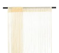 FENLAX Tende a filo 2 pezzi, 100 x 250 cm, colore crema, per porte di terrazze, zanzariere e divisorie per vetrine, versatili