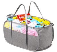 Fenlosi - Cesta portabiancheria pop-up a prova di strappo, con manici forti, facile da trasportare e salire e giù per le scale, a nido d'ape, traspirante, facile da ripiegare (2,5 carichi)