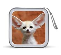 Fennec - Custodia per CD con motivo volpe, per 40 CD e DVD, per auto, casa, viaggi