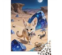 Fennec Fox Jigsaw for Adults 1000 Piece Brainteasing Games Gifts for Men Challenging Game 1000pcs (75x50cm)