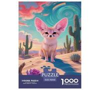 Fennec Fox Jigsaw Puzzle 1000 Pezzi Per Adulti,Fantasy Desert Gioco Diabilità Impossibile Puzzle Arte Gioco Intellettivo Familiare Idea Regalo Uomo E Donna 70x50cm/1000pcs