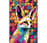 Fennec Fox Stocking Stuffer: 108 Lined Page Notebook With Fennec Fox Graphic On Every Page, Journal, Diary, Artistic, Popart, Fun, 6x9 Inches