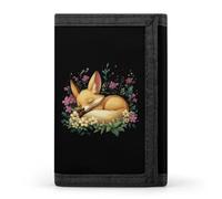 Fennec - Portafoglio a tre ante con volpe addormentata, con scomparti per carte di credito, per uomo e donna, Stile:, Taglia unica