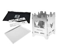 FENNEK Hobo Premium TITAN XL Set | il fornello da esterno molto leggero e pieghevole in titanio resistente al calore | con numerosi accessori | Made in Germany