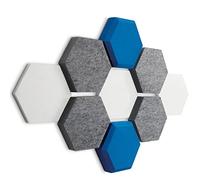 FENNEXT® assorbitore acustico da parete, per Immagine acustica, protezione acustica in Basotect® e tessuto non tessuto acustico, per gaming, home office, studio, set da 9 pezzi Hybrid Blu