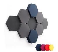 FENNEXT ® Velvet Pannelli Fonoassorbenti Design - Ottimizzazione del suono e anti-riverbero per gaming, YouTube Studio, ufficio, 9x Pannelli decorativi 3D per parete DEEPBLUE DARK