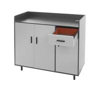 fennnds Credenza per camera da letto, soggiorno fino a 60 kg, 100 x 34 x 92 cm, grigio e nero
