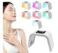 fennnds Maschera viso a LED, 7 colori, terapia della luce a infrarossi, per viso e pelle, con pulsante di dissipazione del calore, per saloni di bellezza, saloni di salute e uso domestico