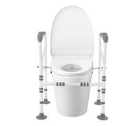 fennnds Supporto per WC regolabile in altezza, rialzo per WC senza foratura, per anziani, disabili e donne incinte, grigio