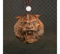 FENNYYAR Netsuke - Ciondolo a forma di tigre intagliato a mano, 6 cm, decorazione regalo da collezione Netsuke