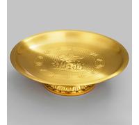 FENNYYAR Piatto di Buddha in puro rame, decorazione per la casa, 21 cm, piatto da frutta con Buddha anteriore dio della ricchezza