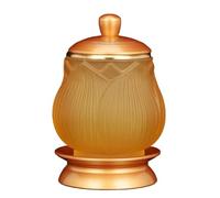 FENNYYAR Tazza di acqua di Buddha in rame smaltato colorato, 11 cm, per uso domestico con coperchio Lotus Holy Water Cup