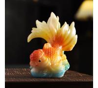 FENNYYAR Tè in resina, animale domestico da 10,3 cm, cambia colore a forma di pesce rosso, accessorio per set da tè Kung Fu