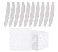 FENQURO 10 Pezzi Lime per Unghie 100/180, Confezione da 300 Salviette per Unghie, Senza Pelucchi Pad Unghie in Cellulosa Quadrate per la Preparazione e Finitura del Manicure Nail Art