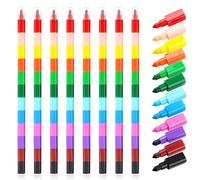 FENQURO 8 Pezzi Pastelli a Cera Impilabili (12 in 1), Tratto liscio e uniforme, Non Tossici, Facili da Tenere, Lavabili e Sicuri, Idee Regalo per Fine Festa Compleanno