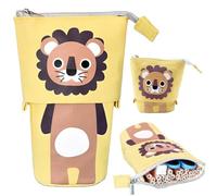 FENQURO Astuccio Telescopico, Astuccio Portapenne, Astuccio Scuola Gatto, Pencil Case, per Ragazzi e Ragazze, Perfetto per Tornare a Scuola (Leone)