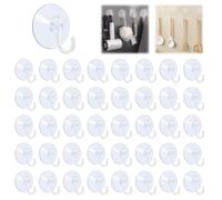 FENQURO Ganci a ventosa 40 PCS, Ganci a parete riutilizzabili per finestre, bagno e cucina, Facili da agganciare senza forare, Le decorazioni possono essere appese (Ganci in gomma)